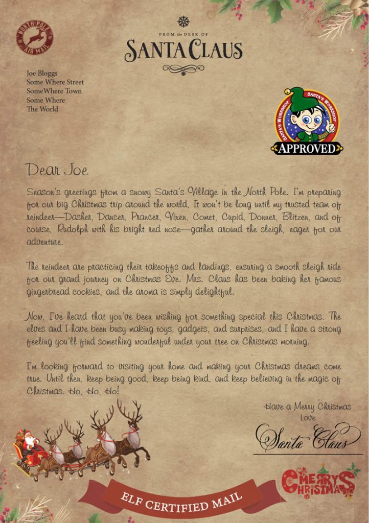 Dear Santa Letter Design B – Dear Santa